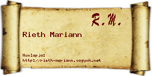 Rieth Mariann névjegykártya