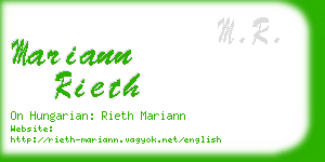 mariann rieth business card